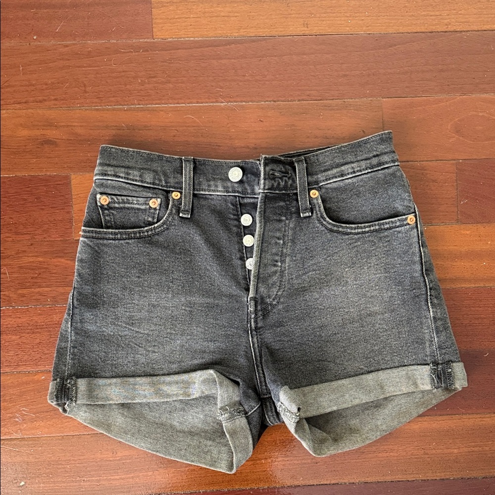 Levi's Dark Gray Jean Shorts for Women